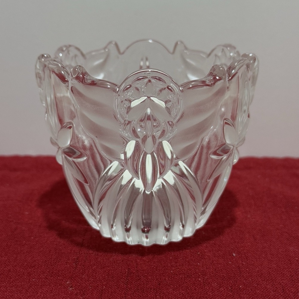 Gorham Crystal Christmas Votive Candleholder Angels Of Peace Box Made in Germany
